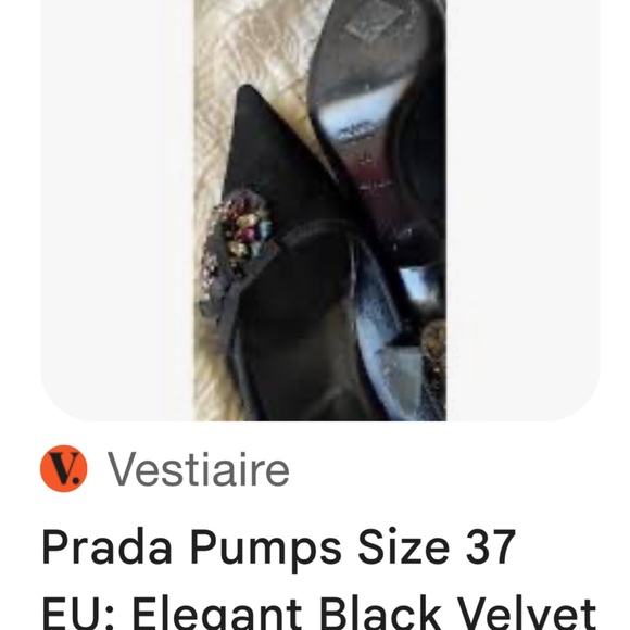 PRADA Rhinestone Suede Metal Kitten Heel Pointy Shoe Leather Jeweled Crystal Bow - Picture 14 of 14